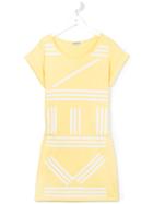 Kenzo Kids Printed T-shirt Dress, Girl's, Size: 16 Yrs, Yellow/orange