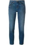 J Brand Stonewashed Cropped Jeans, Women's, Size: 25, Blue, Cotton/polyurethane