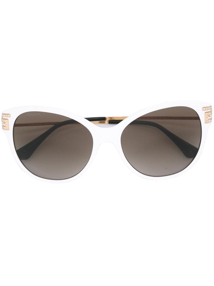 Versace 'greca Rock Icons' Sunglasses, Women's, White, Metal/plastic/crystal