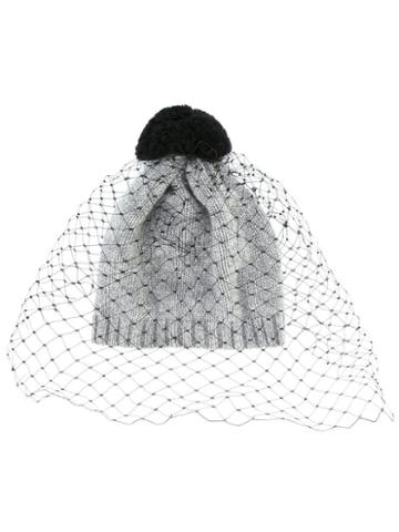 Bernstock Speirs Pompom Veil Beanie, Women's, Grey, Cashmere
