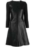 Karl Lagerfeld Panelled Leather Dress - Black