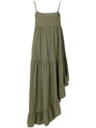 8pm Asymmetric Frill Trim Maxi Dress - Green