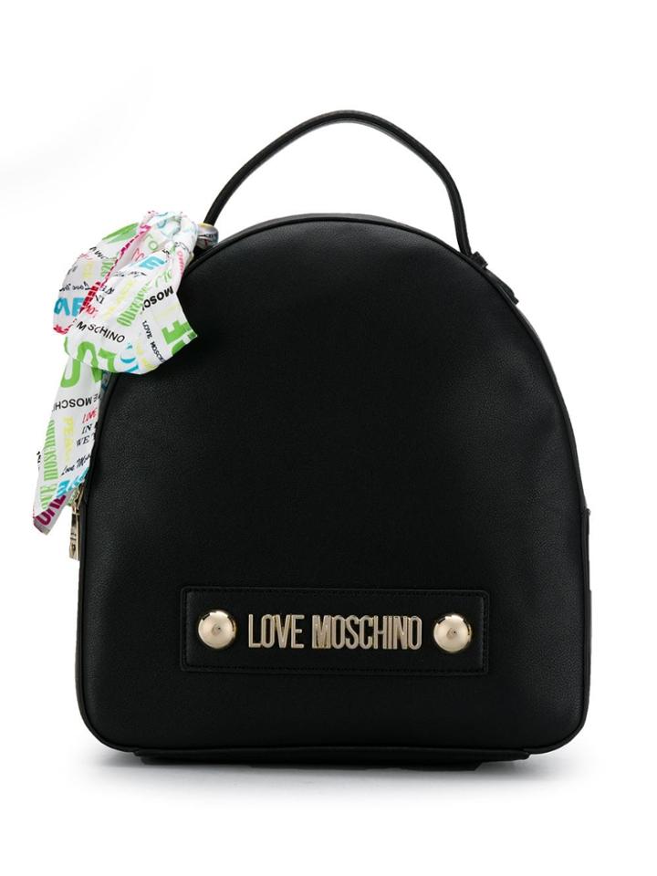 Love Moschino Logo Plaque Backpack - Black