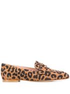 Stuart Weitzman Leopard Print Loafers - Brown