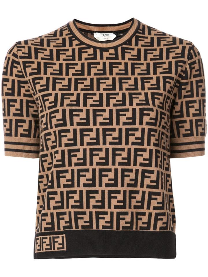 Fendi Ff Logo Top - Brown