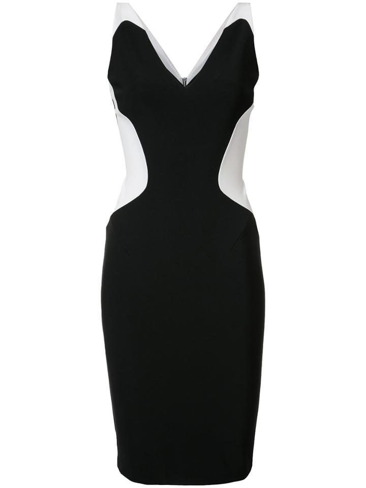 Mugler Contrast Sweetheart Neck Dress - Black