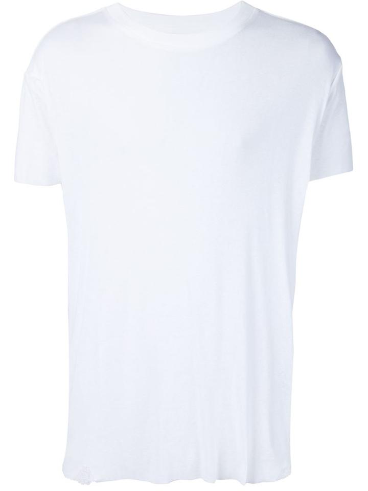 Amiri Distressed T-shirt, Men's, Size: Medium, White, Cotton/cashmere