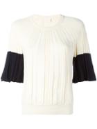 Chloé - Pleated Knit Top - Women - Cotton - Xs, Nude/neutrals, Cotton