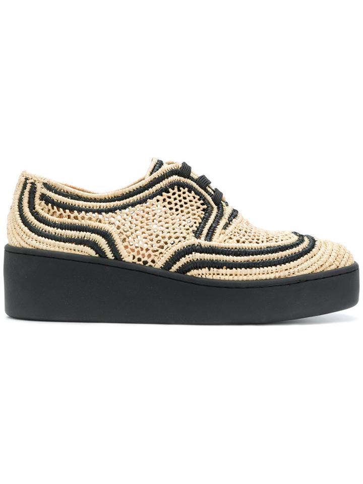 Robert Clergerie Contrast Woven Sneakers - Nude & Neutrals
