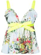 Brognano Floral Flared Top - Multicolour