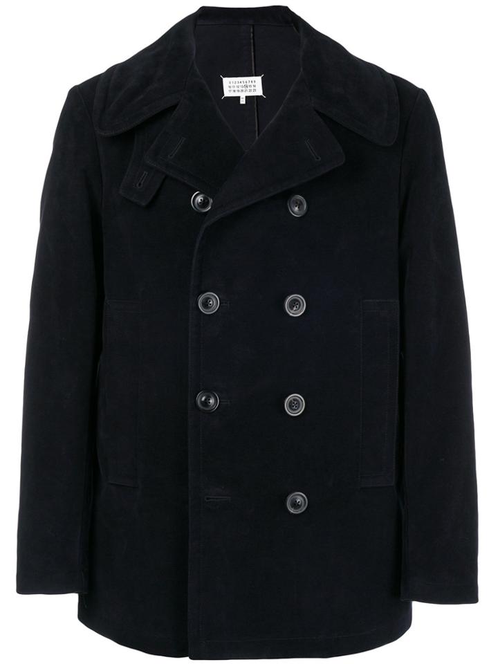 Maison Margiela Classic Double-breasted Coat - Blue