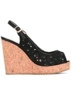Jimmy Choo Slingback Wedge Sandals - Black