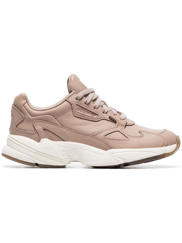Adidas Nude Falcon Low Top Leather Sneakers - Pink