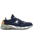 White Premiata Low Top Sneakers - Blue
