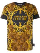 Versace Jeans Couture Leopard-print Monogram T-shirt - Black
