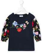 Monnalisa Botanica Floral Print T-shirt, Girl's, Size: 6 Yrs, Blue