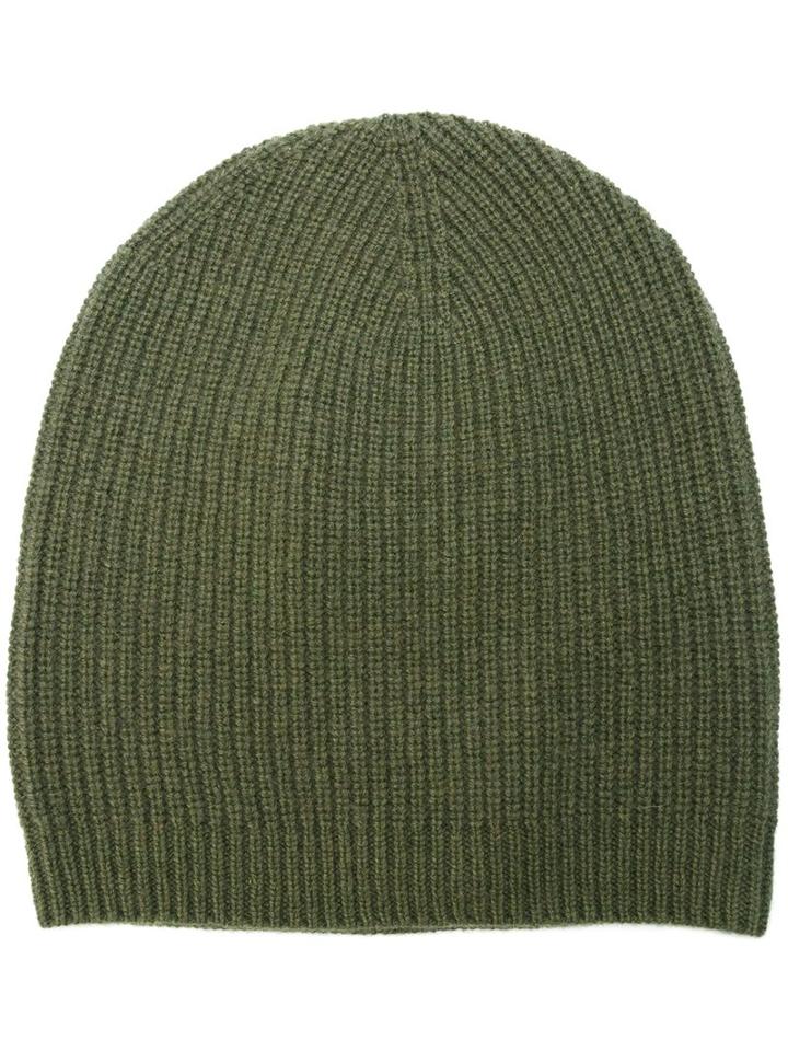 P.a.r.o.s.h. Ribbed Beanie Hat, Women's, Size: Small, Green, Cashmere/wool