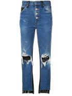 Amiri Ripped Bicolour Jeans - Blue