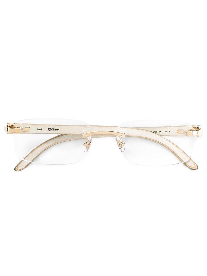 Cartier 'decor C' Glasses, Grey, Wood/metal