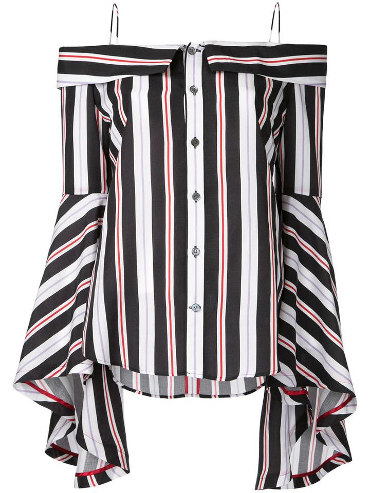 G.v.g.v. - Stripe Off Shoulder Blouse - Women - Rexcell - 36, Black, Rexcell