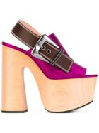 Rochas Slingback Platform Sandals - Pink & Purple