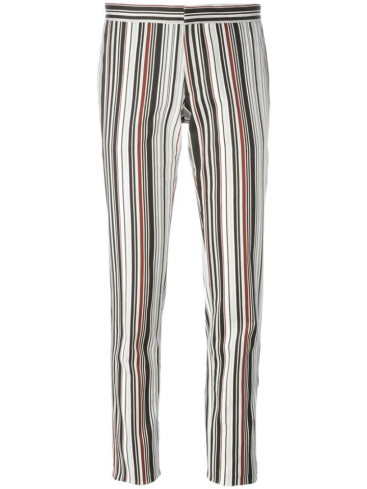 Giambattista Valli Striped Skinny Fit Trousers, Women's, Size: 40, Black, Cotton/spandex/elastane