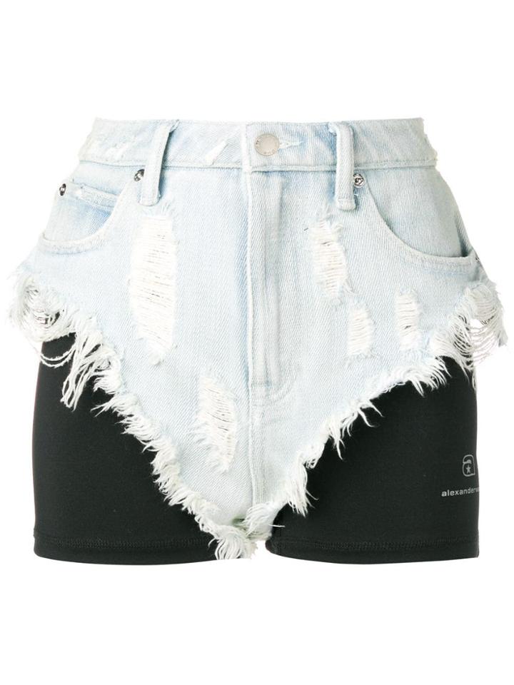 Alexander Wang Denim Shorts With A Lycra Combo - Blue