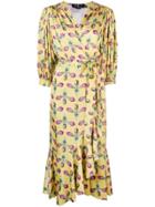 Patbo Floral Print Wrap Dress - Yellow
