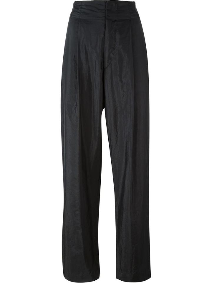 Isabel Marant High Waist Trousers, Women's, Size: 40, Black, Silk/polyamide