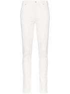 Gucci High Waist Logo Patch Skinny Jeans - White