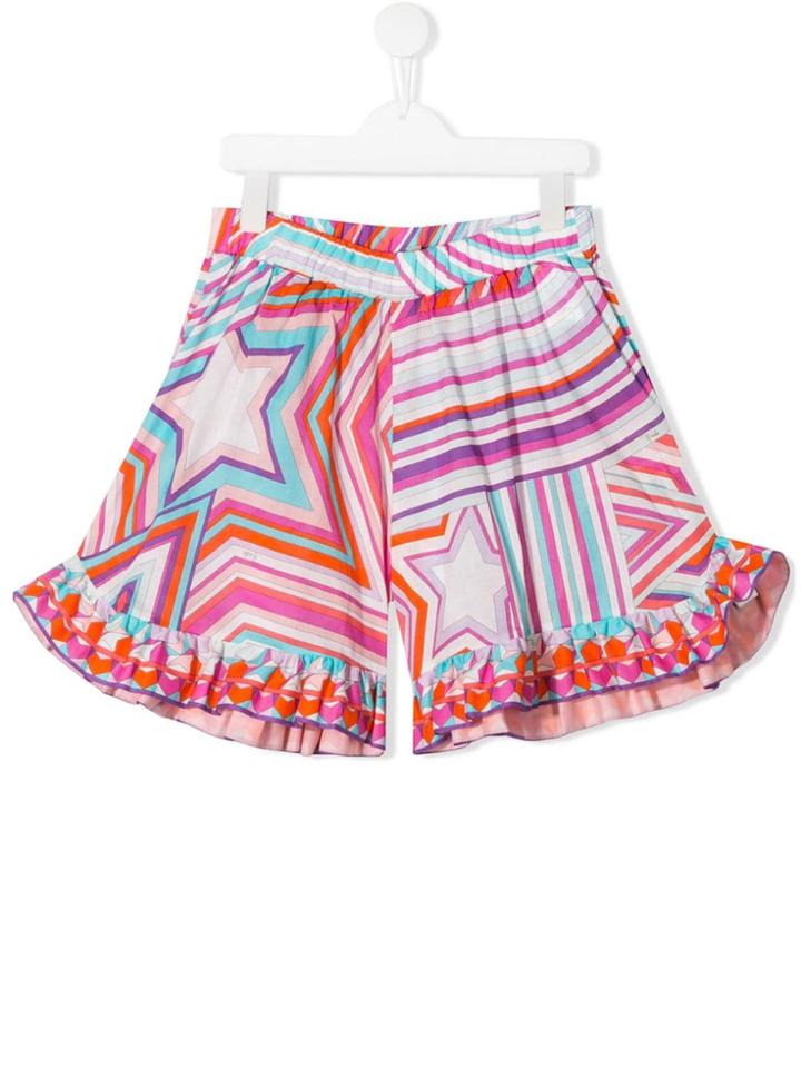 Emilio Pucci Junior Psychedelic Star Print Shorts - Purple