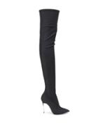 Casadei Neoprene Stiletto Boots - Black