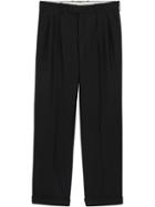 Burberry Wide-leg Wool Mohair Tailored Trousers - Black