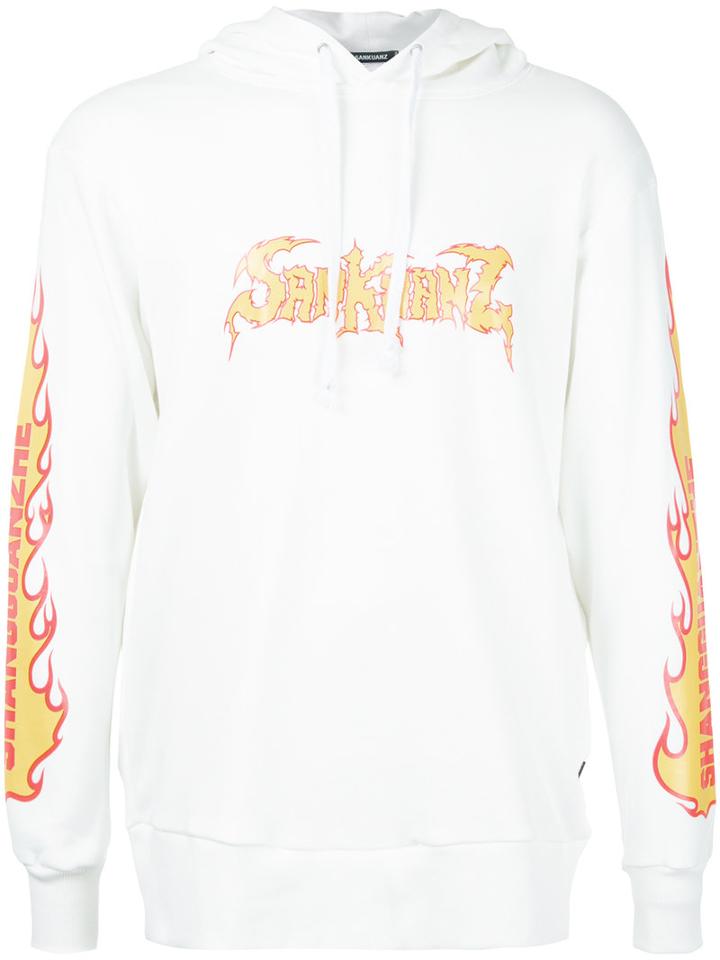 Sankuanz - Printed Hooded Sweatshirt - Men - Cotton - M, White, Cotton
