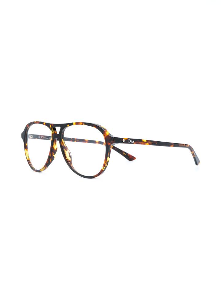 Dior Eyewear Round Shaped Glasses - Brown