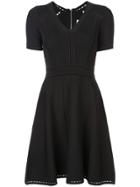 Milly Flared V-neck Dress - Black