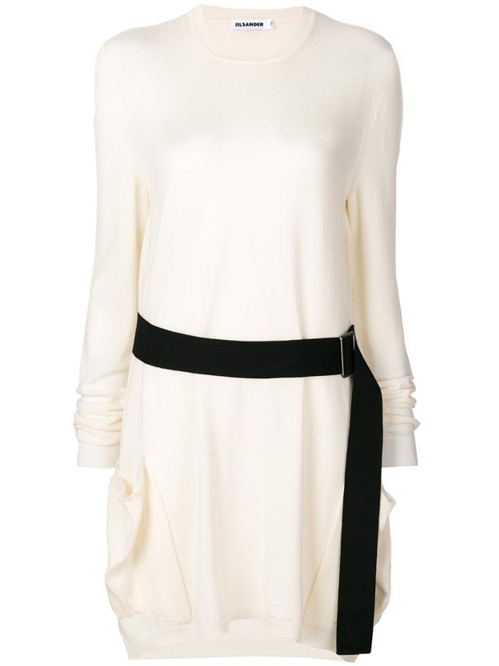 Jil Sander Tie Waist Dress - White