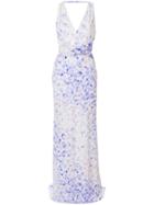 Roberto Cavalli Watercolour Print Gown - White