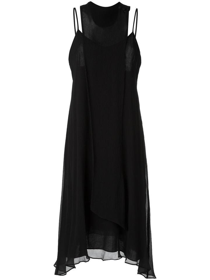 Midi Dress - Women - Viscose - 40, Black, Viscose, Lilly Sarti