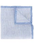 Eleventy - Woven Houndstooth Scarf - Men - Linen/flax - One Size, Blue, Linen/flax