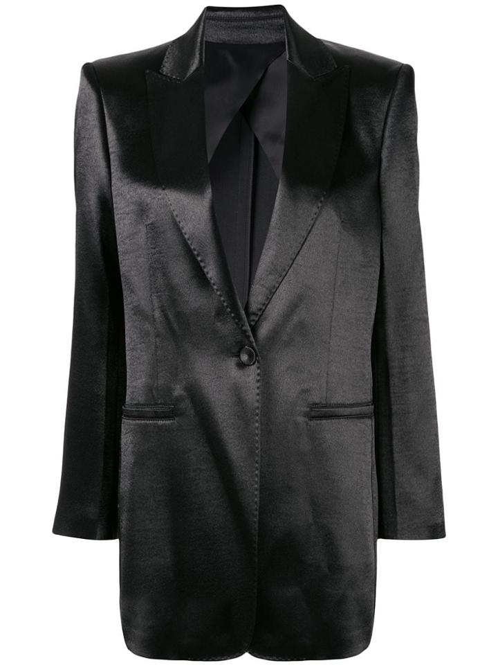 Philosophy Di Lorenzo Serafini Satin Blazer Oversized - Black