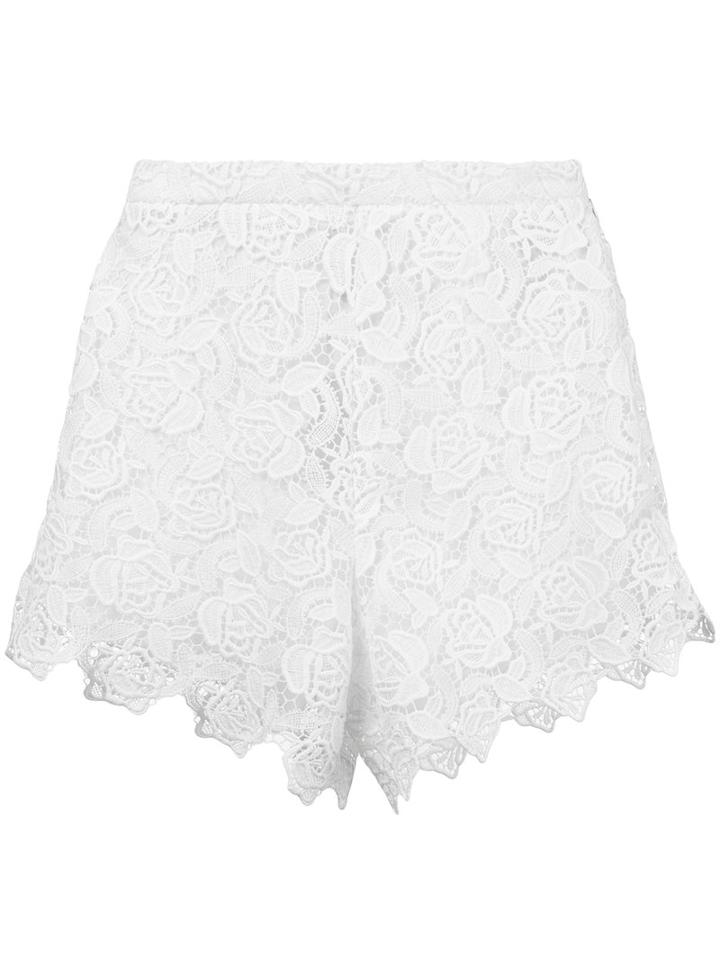 Ermanno Scervino - Lace Shorts - Women - Cotton/polyester - 42, White, Cotton/polyester
