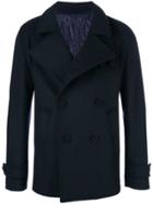 Wooyoungmi Funnel Neck Double-breasted Coat - Blue
