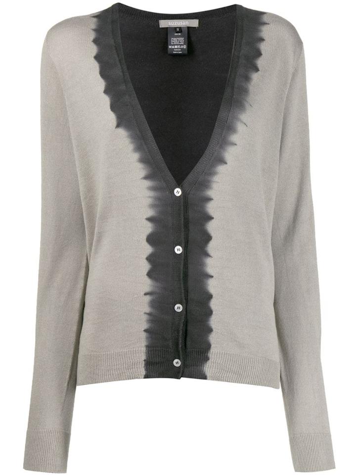 Suzusan Tie-dye Effect Cardigan - Black