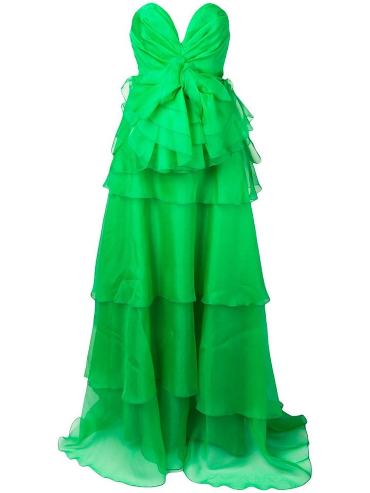 Rhea Costa Long Empire Line Dress - Green