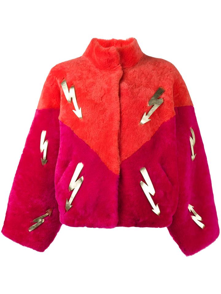 Navro Arrow Bolt Cropped Jacket - Yellow & Orange