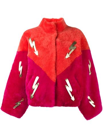 Navro Arrow Bolt Cropped Jacket - Yellow & Orange