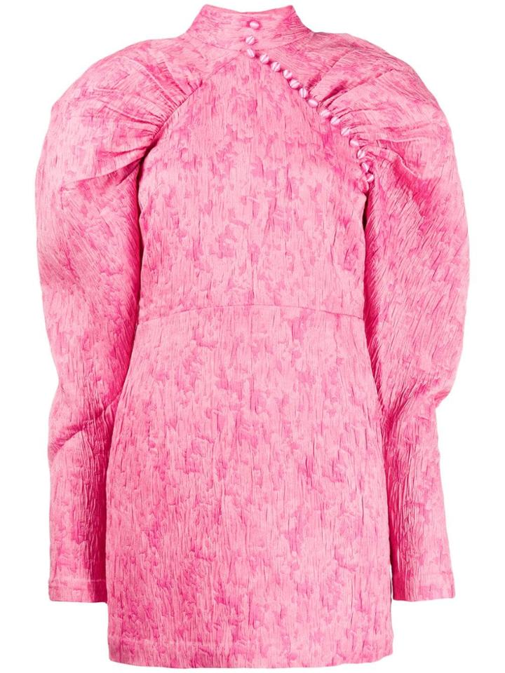 Rotate Short Voluminous-sleeves Dress - Pink