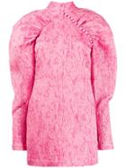 Rotate Short Voluminous-sleeves Dress - Pink