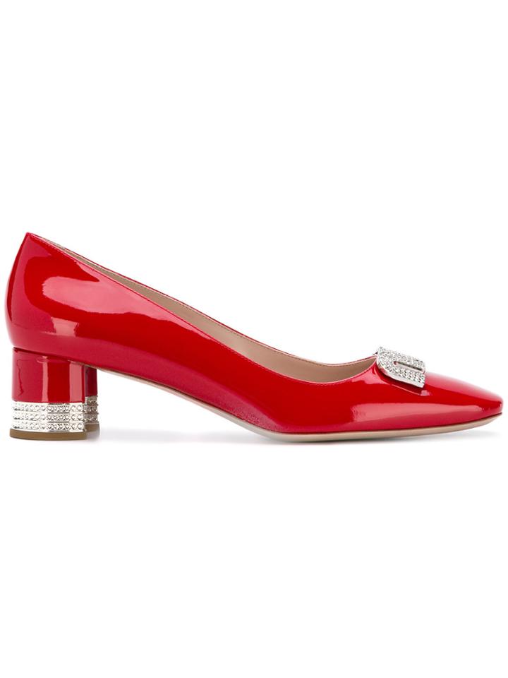 Miu Miu Embellished Pumps - Red